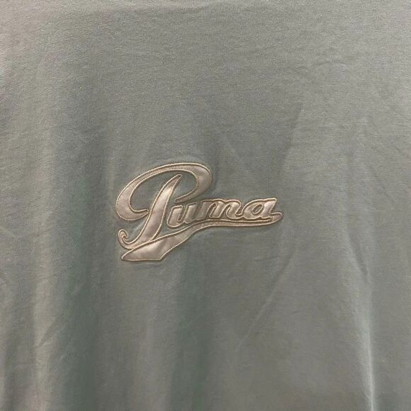 Puma Green and Beige Logo Tee Size Small - Picture 3 of 7